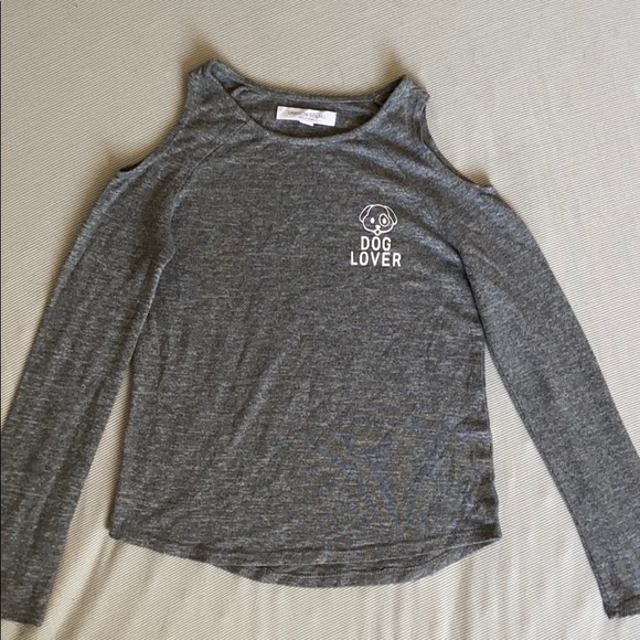 Grey Cold Shoulder Dog Lover shirt - Picture 5 of 7